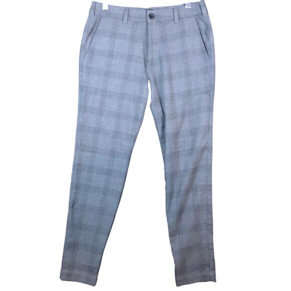 Hollister Mens Pants Gray Plaid Lightweight Slim Super Soft Stretch 30x30 - Picture 1 of 11